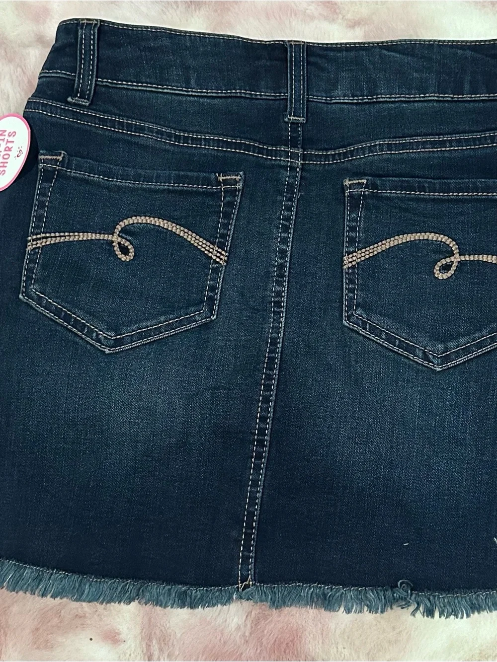 Justice Dark Blue Denim Skort with Silver Stud Trim